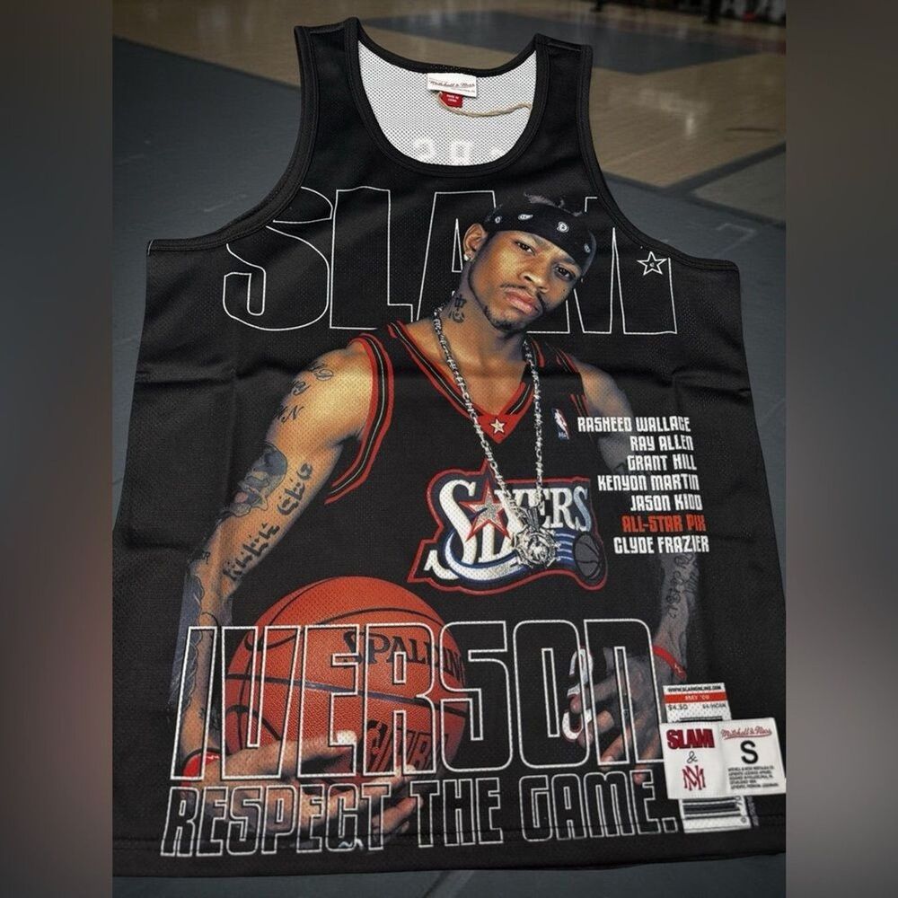 Mitchell & Ness Allen Iverson SLAM Sublimated Tank Men’s S Black Red NWT